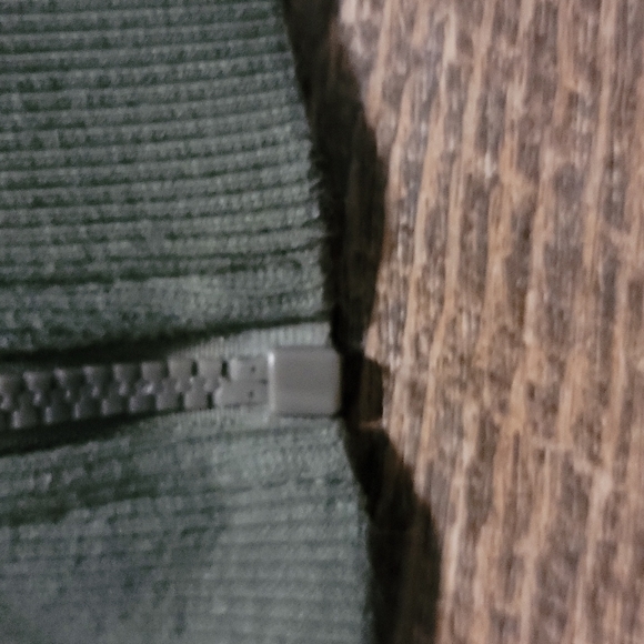 NWOT zip up sweater green with white accents by Castro size 8 to 10 front pocket - Picture 7 of 16